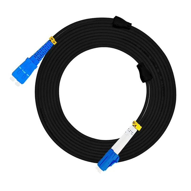 Jeirdus 50Meters LC to SC Outdoor Armored Duplex 9/125 SMF Fiber Optic Cable Jumper Optical Patch Cord Singlemode LC-SC
