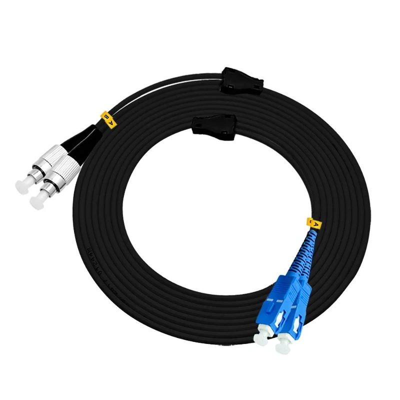 Jeirdus 50Meters SC to FC Outdoor Armored Duplex 9/125 SMF Fiber Optic Cable Jumper Optical Patch Cord Singlemode SC-FC