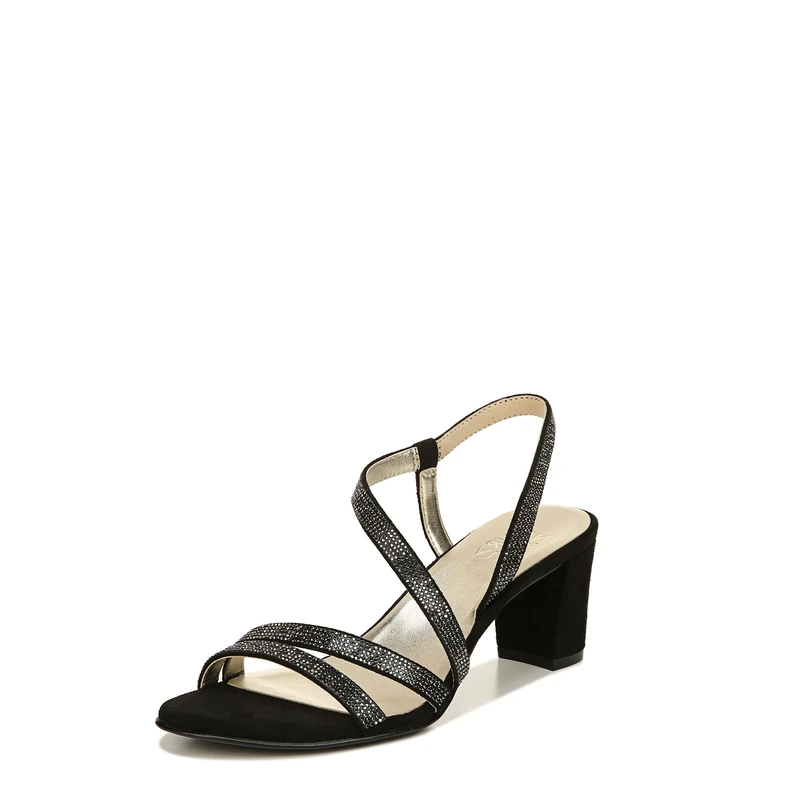 Naturalizer Women's Fashion Sandals - Vanessa2 Ankle Strap, Black Fabric, UK 6, Wide Fit