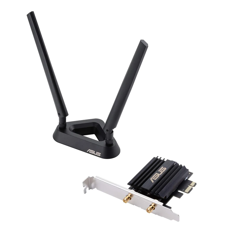 ASUS PCE-AX58BT AX3000 Wi-Fi 6 (802.11AX) Pcie Adapter MU-MIMO 160 MHz-Gigabit Wi-Fi (2402 Mbps) Bluetooth 5 External Antenna Base Dual Band 2.4G and 5G