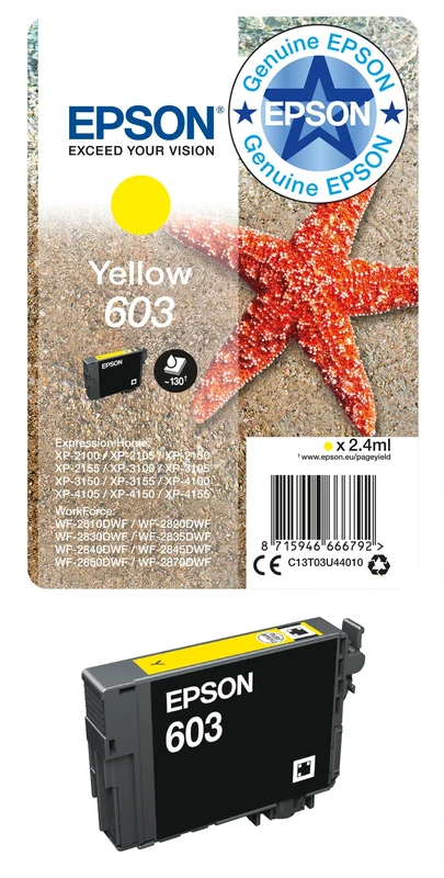 Epson 603 Yellow Starfish Genuine, Ink Cartridge