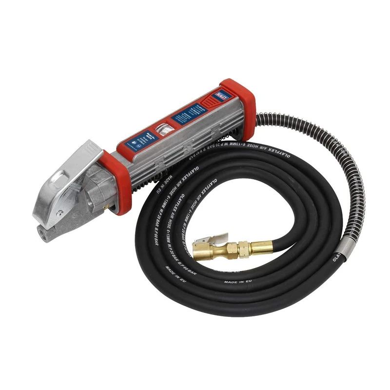 Sealey SA372 Tyre Inflator with 2.7M Hose & Clip-On Connector