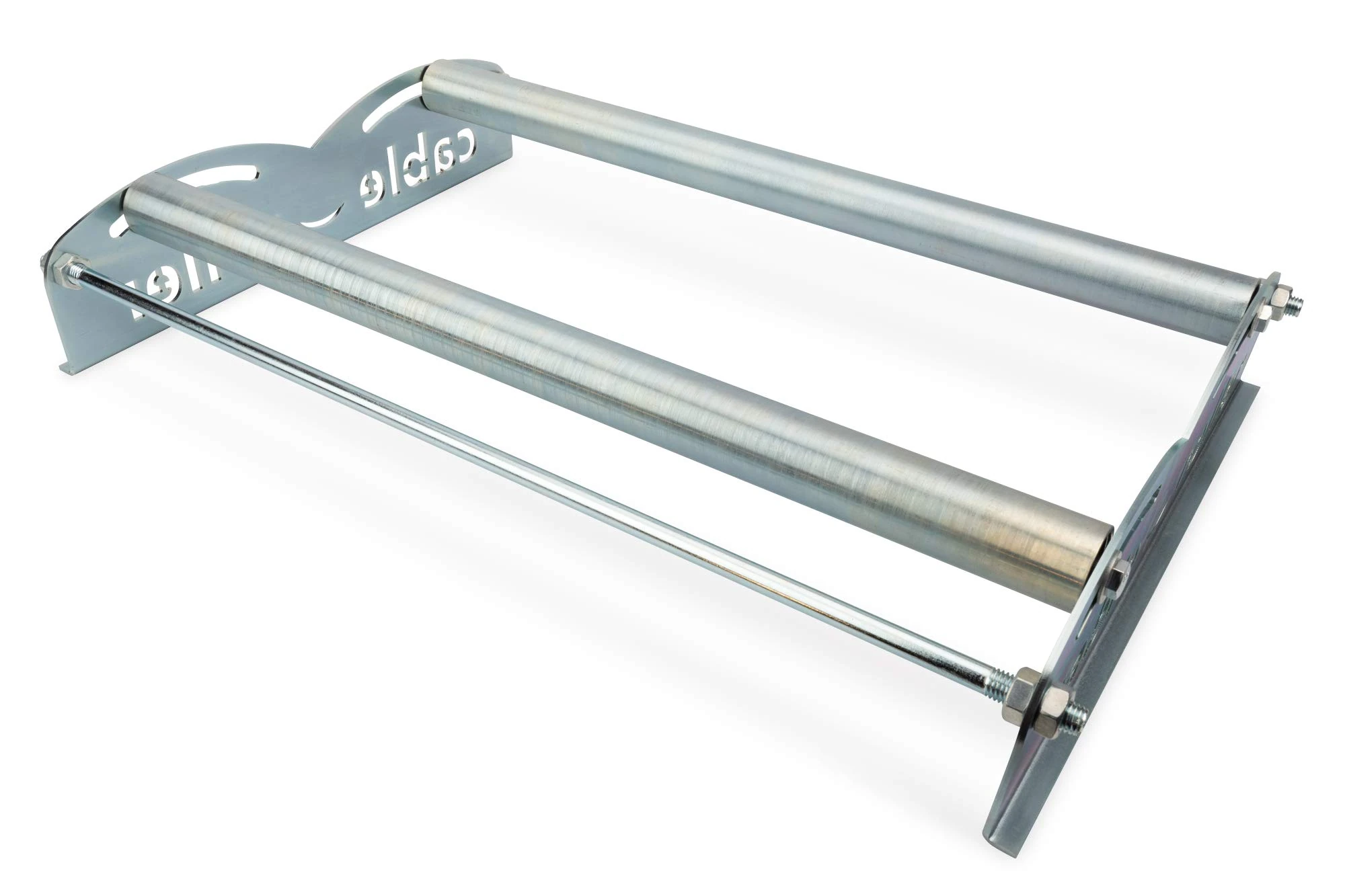 DIGITUS cable drum unwinder - cable unwinder for network installation cables - 150 kg load capacity - 540 mm max. reel width - adjustable support rollers - 600x400x100 mm - silver