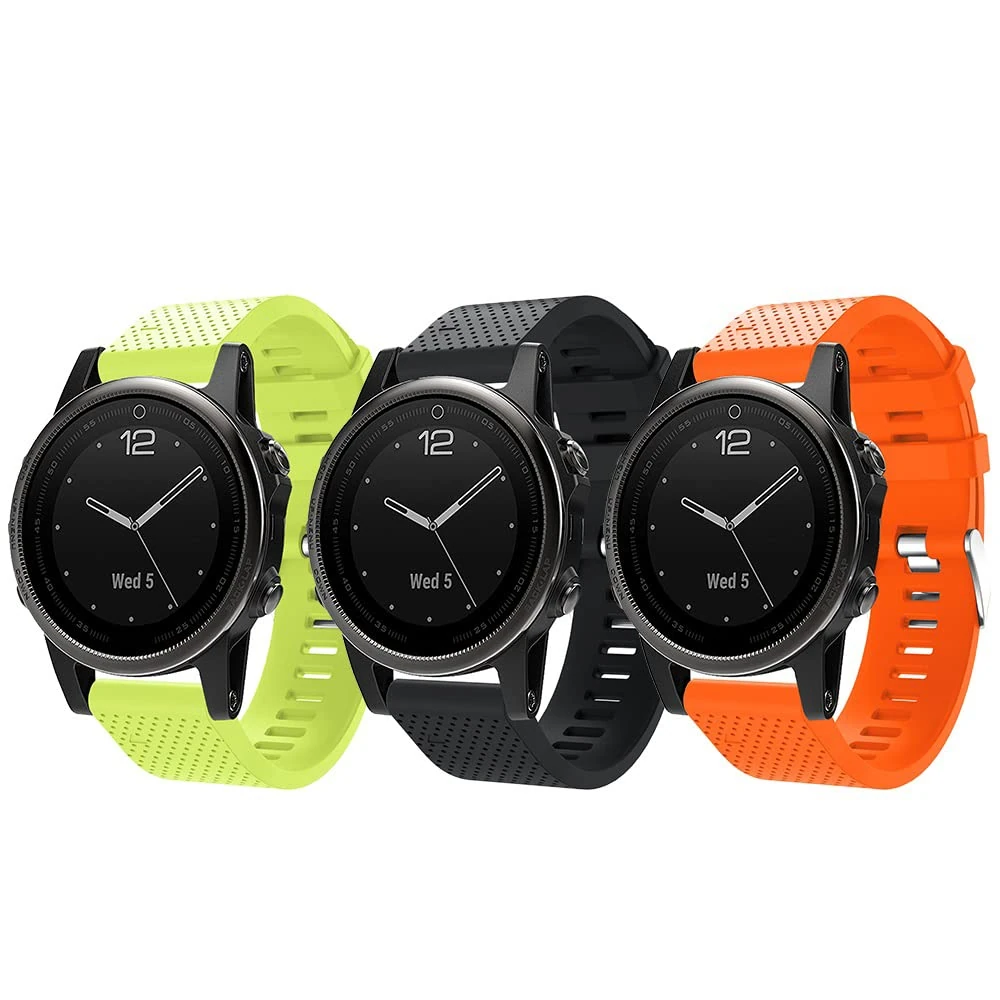 TOPsic Compatible Fenix 5S/6S/7S Straps, Soft Silicone Quick Install Wrist Watch Strap