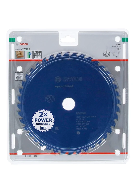 Bosch Accessories Professional Circular Saw Blade Expert (for Wood, 254 x 30 x 2.1 mm, 40 teeth; Accessories: Cordless Circular Saw)