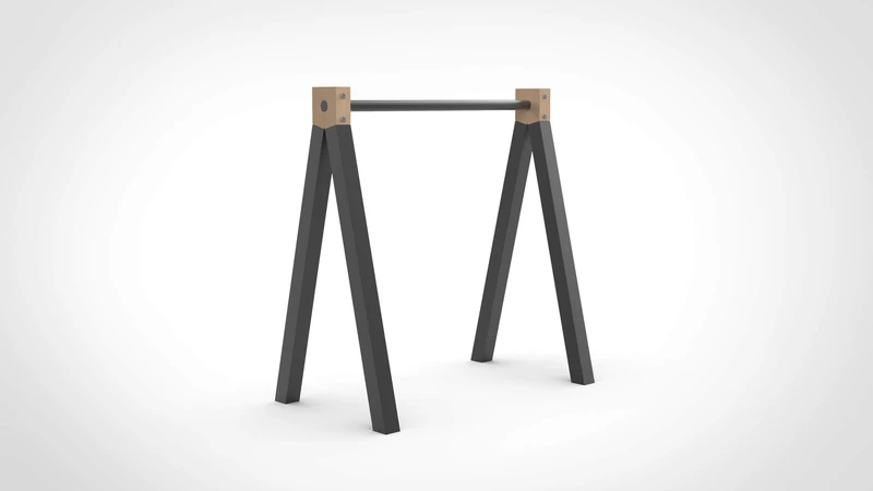 Nordlinger Aspen Design Trestle, Stained Wood, Wood and Metal