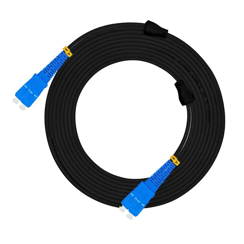 Jeirdus 50Meters SC to SC Outdoor Armored Duplex 9/125 SMF Fiber Optic Cable Jumper Optical Patch Cord Singlemode SC-SC