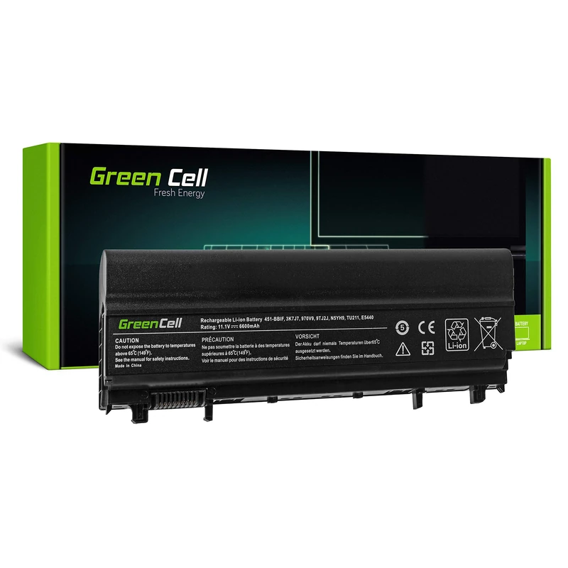 Green Cell Extended Series N5YH9 VV0NF 0CXF66 0K8HC 1N9C0 Battery for Dell Latitude E5440 E5540 P44G P44G001 Computer (9 Cell, 6600mAh, 10.8-11.1V, Black)