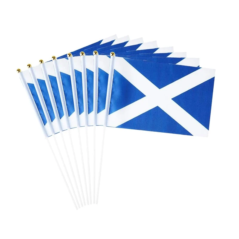 pretty_jessie Scottish Mini Handheld Flags Set - 20 pcs with Poles