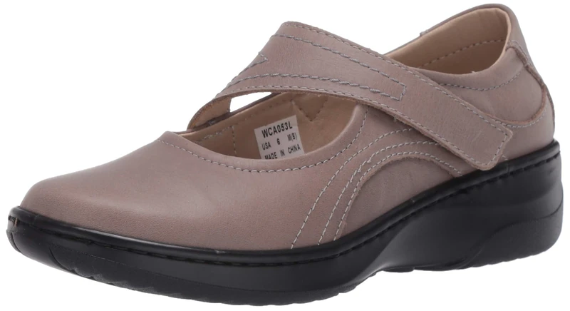 Propét Women's Golda Mary Jane Flat, Grey, 4 UK