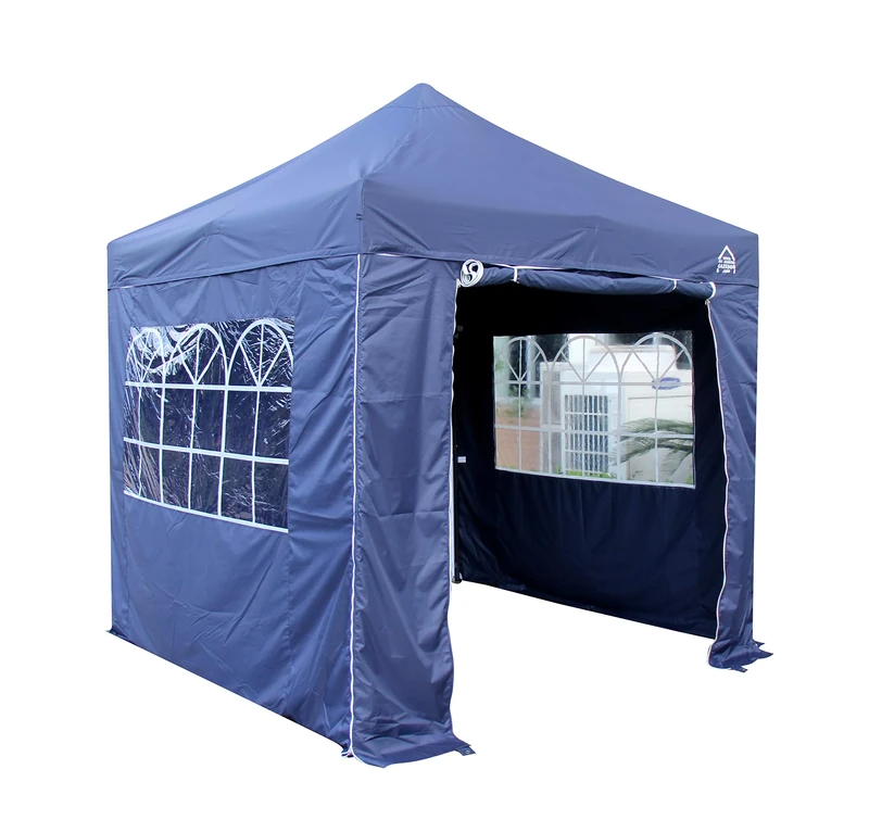 All Seasons Gazebos | 2.5x2.5m Fully Waterproof, Heavy Duty Pop Up Gazebo | 4 Thick Side Walls & Accessory Pack (Navy Blue)