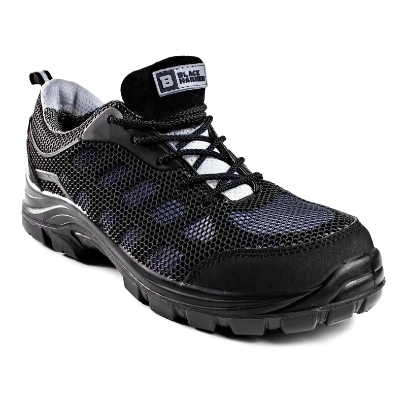 Black Hammer Mens Safety Trainers Non Metal Free Waterproof Composite Toe Cap with Midsole Protection Non Metallic Work Shoes Hiker Airports 8007 S3 SRC (5 UK, Grey)