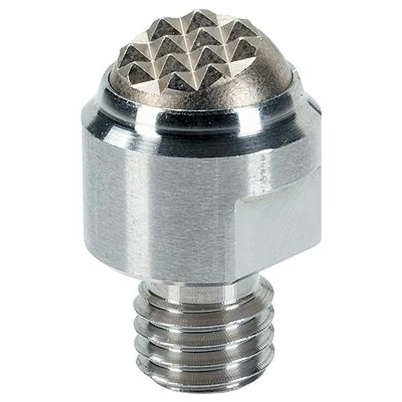 Pendulum Supports, with Carbide Ball, Ribbed/with External Thread, Ball flattened, Contact Surface Ribbed, d1 = 20 mm / d2 = M8, Stainless Steel, 22730.0394