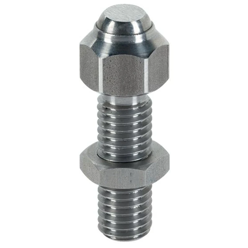 Pendulum Supports, Adjustable, with Automatic Reset/with flattened Ball, Contact Surface Plane, d1 = M16, Stainless Steel, 22741.0124