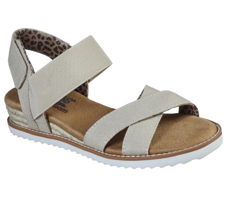 Skechers BOBS Women's Desert Kiss-Secret Picnic Flat Sandal off-white Size: 6.5 UK