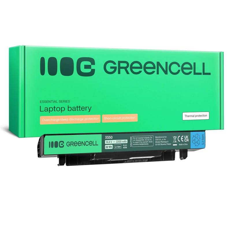 Green Cell A41-X550A Battery for Asus A450, A550, A552, F450, F452, F550, F552, K450, K550, K552, P450, P550, P552, R409, R412, R510, X450, X4, X52, X550, X552, Y481, Y482, Y581, Y582