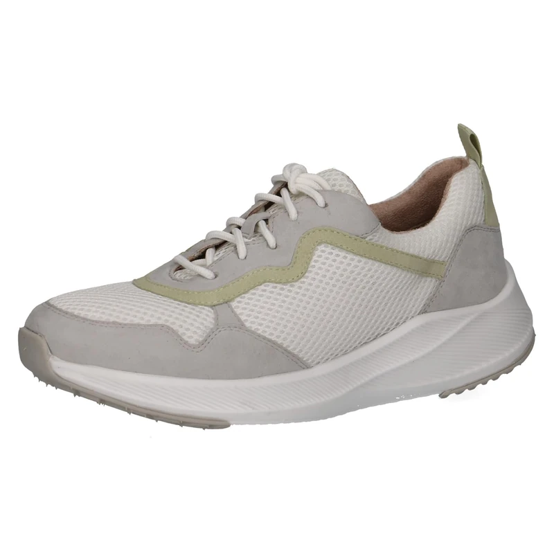 CAPRICE Women's Flat Sneakers with Laces Elegant, White (White Comb), 3.5 UK