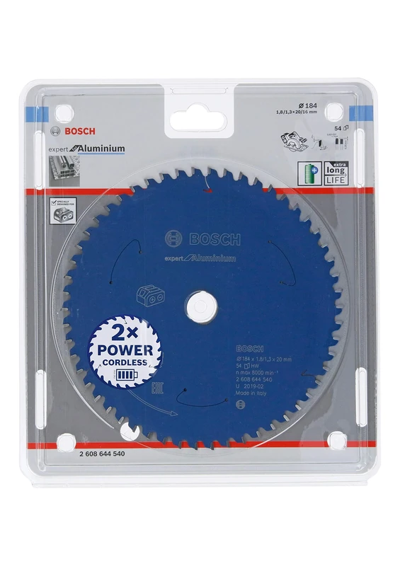 Bosch Professional Accessories Circular Saw Blade Expert For Aluminium (Aluminium, 184 X 20 X 1.8 mm, 54 Teeth, Accessory Cordless Circular Saw)