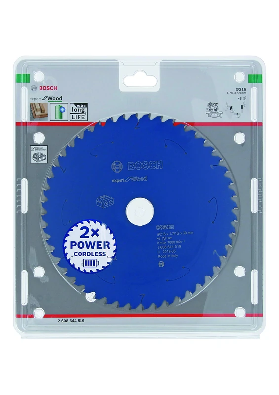 Bosch Professional Circular Saw Blade Expert (for Wood, 216 x 30 x 1.7 mm, 48 Teeth; Accessories: Cordless Circular Saw) 2608644519