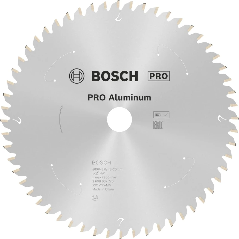Bosch 1x PRO Aluminium Circular Saw Blade for Cordless Mitre Saws (for Aluminium, Non-ferrous metals, Ø mm, Professional Accessory Mitre Circular Saw)