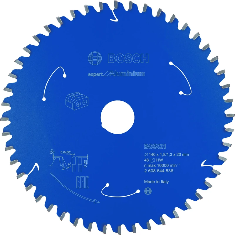Bosch Professional Circular Saw Blade Expert (for Aluminium, 140 x 20 x 1.8 mm, 48 teeth; Accessories: Cordless Circular Saw)