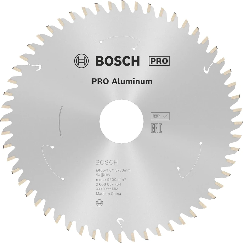 Bosch 1x PRO Aluminium Circular Saw Blade for Cordless Hand-Held Saws (for Aluminium, Non-ferrous metals, Ø mm, Professional Accessory Hand-Held Circular Saw)