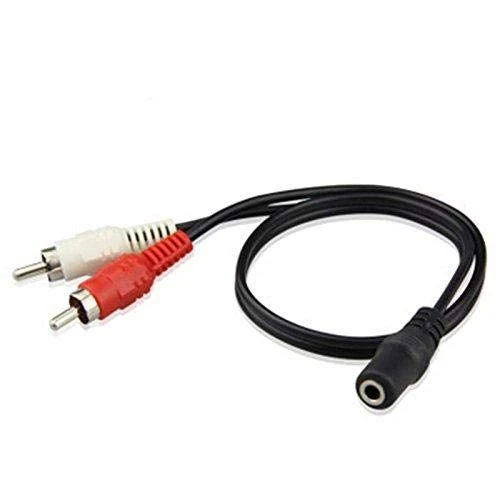 JUSTOP 3.5mm Female Stereo Jack Socket to 2 x RCA Red And White Plugs Converter Audio Splitter Cable Long 30CM