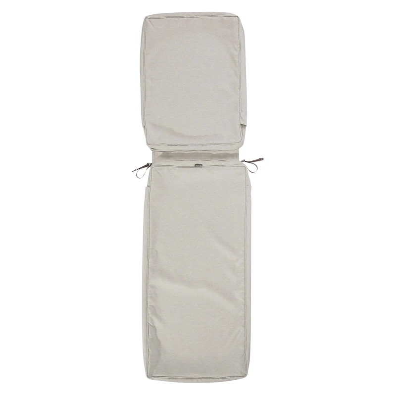 Classic Accessories Montlake FadeSafe Water-Resistant 74 x 23 x 3 Inch Patio Chaise Lounge Cushion Cover, Heather Grey