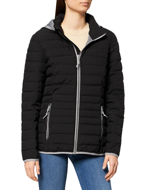 G.I.G.A. DX Women's Uyaka Casual Functional Jacket in Down Look with Zip-off Hood, womens, 28041-000, black, 40