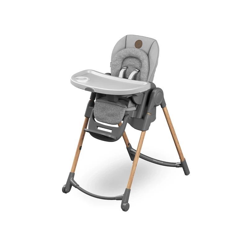 Maxi-Cosi Minla Evolutive Highchair, 0–14 Years, up to 60 kg, Baby High Chair, 9 Height Options, 5 Recline and 4 Tray Positions, Compact Fold, Adjustable Footrest, Essential Grey