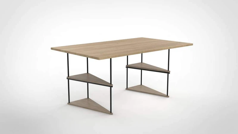 Nordlinger Unikk Trestle, Height 73 cm x EMP. 36.5 cm Clear FSC, Natural, White Wood, Black Metal