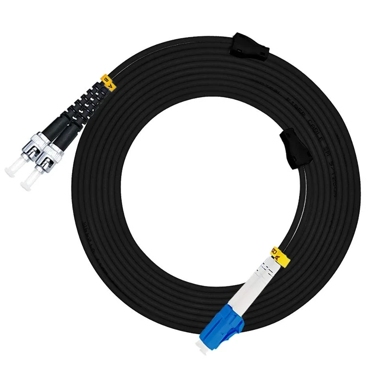 Jeirdus 50Meters LC to ST Outdoor Armored Duplex 9/125 SMF Fiber Optic Cable Jumper Optical Patch Cord Singlemode LC-ST