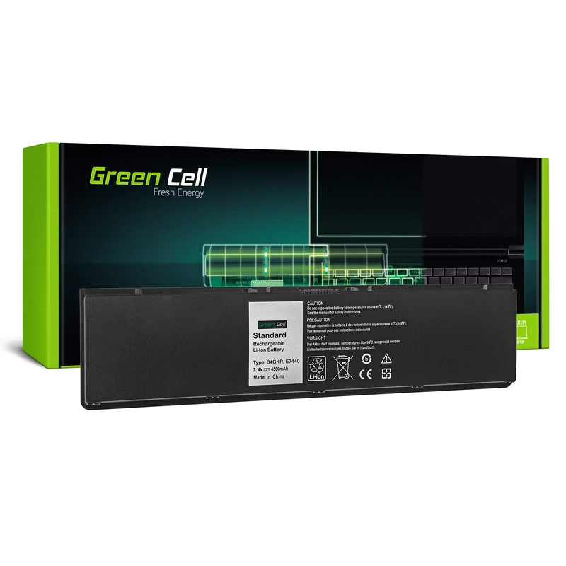 Green Cell Laptop Battery 34GKR 3RNFD PFXCR 909H5 F38HT WVG8T 0909H5 0WVG8T 451-BBFS for Dell Latitude E7440 E7450 (4500mAh 7.4V) DE93 Black SP - Li-Polymer Cells 4500mAh - Image 1