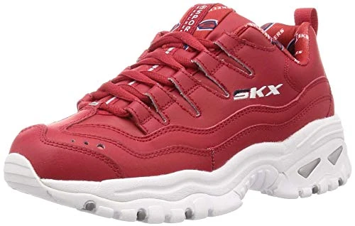 Skechers ENERGY-RETRO VISION, Women's Low-Top Trainers, Red (Red Leather/Navy & White Trim Red), 6.5 UK (39.5 EU)