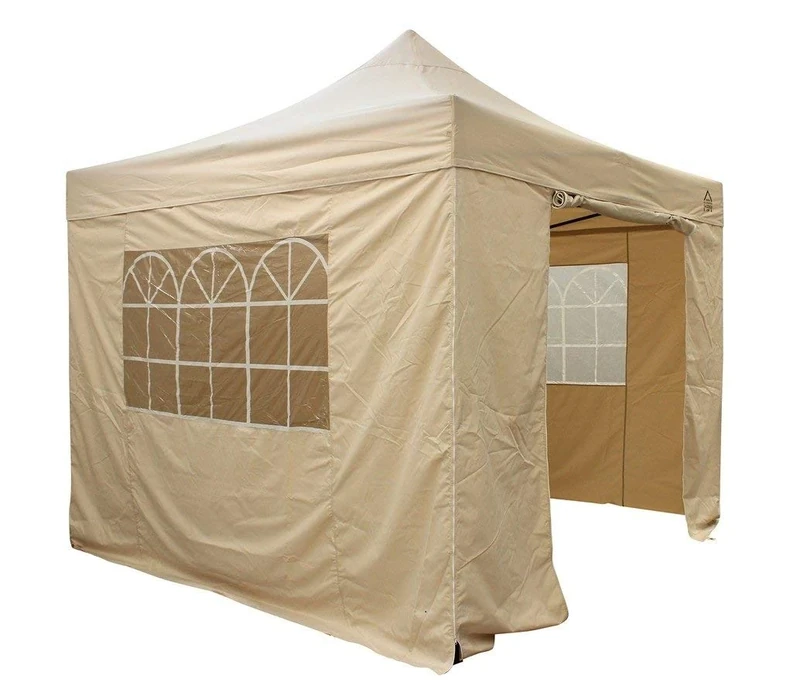 All Seasons Gazebos 2.5x2.5m Heavy Duty Fully Waterproof Pop up Gazebos and 4 Premium Side Walls - Beige