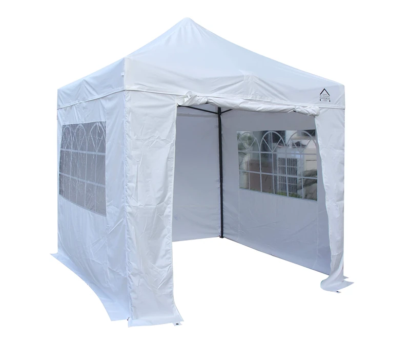 All Seasons Gazebos 2.5x2.5m Heavy Duty Fully Waterproof Pop up Gazebos and 4 Premium Side Walls - White