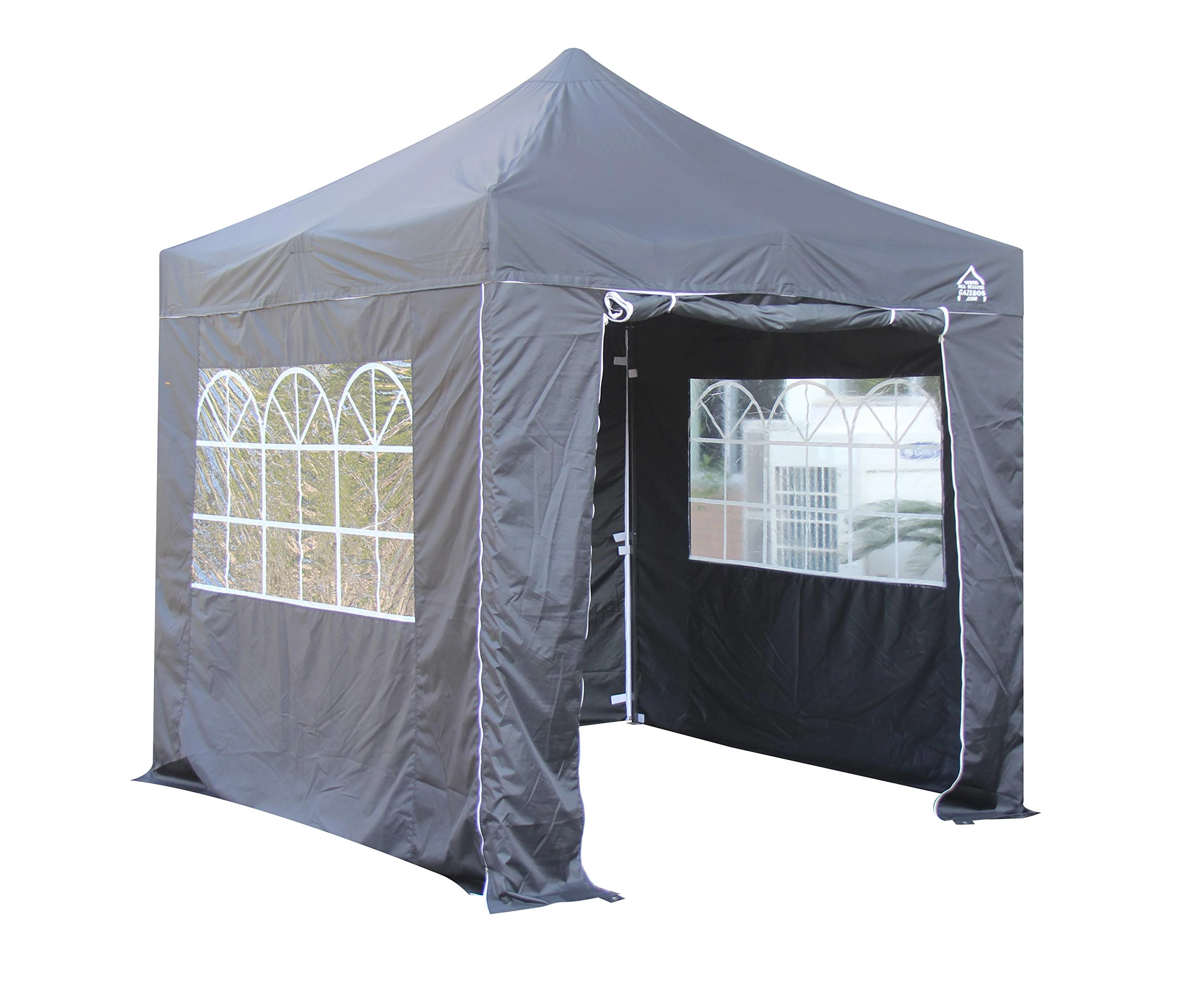 All Seasons Gazebos 2.5x2.5m Heavy Duty Fully Waterproof Pop up Gazebos and 4 Premium Side Walls - Black