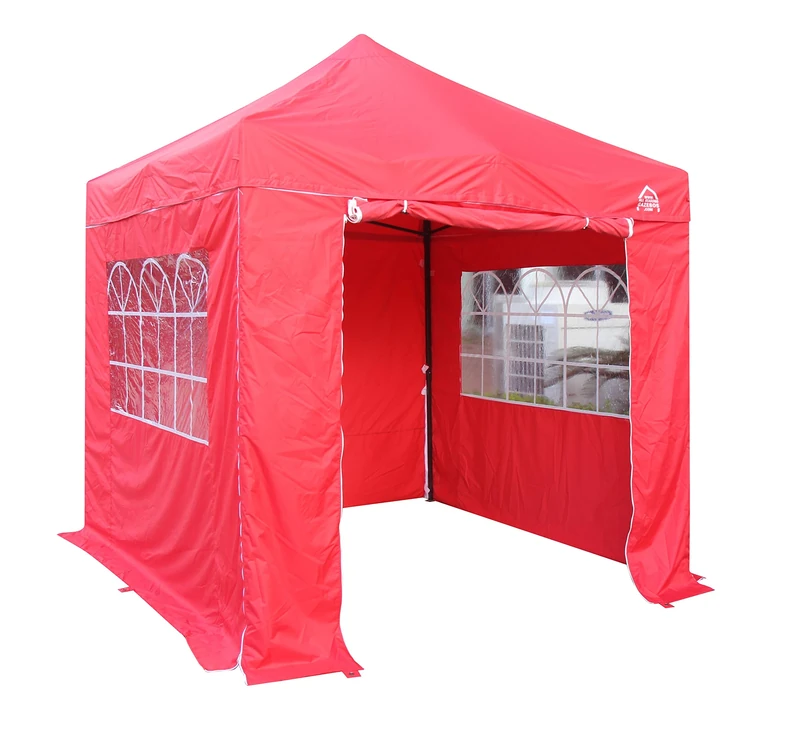 All Seasons Gazebos 2.5x2.5m Heavy Duty Fully Waterproof Pop up Gazebos and 4 Premium Side Walls - Red