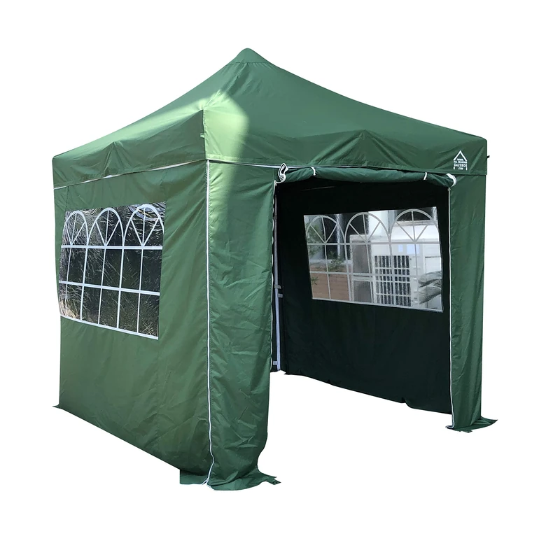 All Seasons Gazebos | 2.5x2.5m Fully Waterproof, Heavy Duty Pop Up Gazebo | 4 Thick Side Walls & Accessory Pack (Green)
