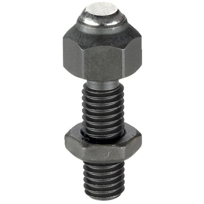 Pendulum Supports, Adjustable, with Automatic Reset, with flattened Ball, Contact Surface Plane, d1 = M8, Tempered Steel, 22741.0013 - Image 1