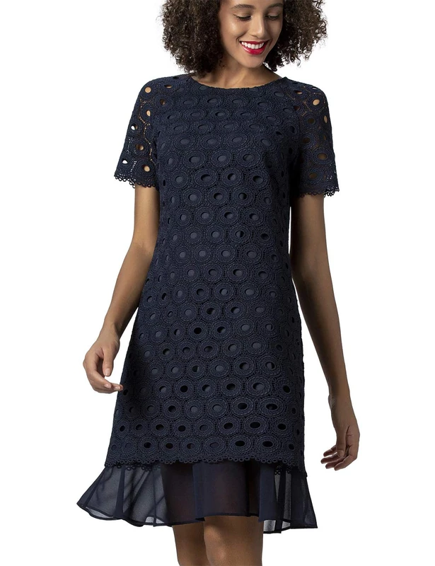 APART Fashion Women's Lace Party Dress, Blue (Night Blue Night Blue), 8