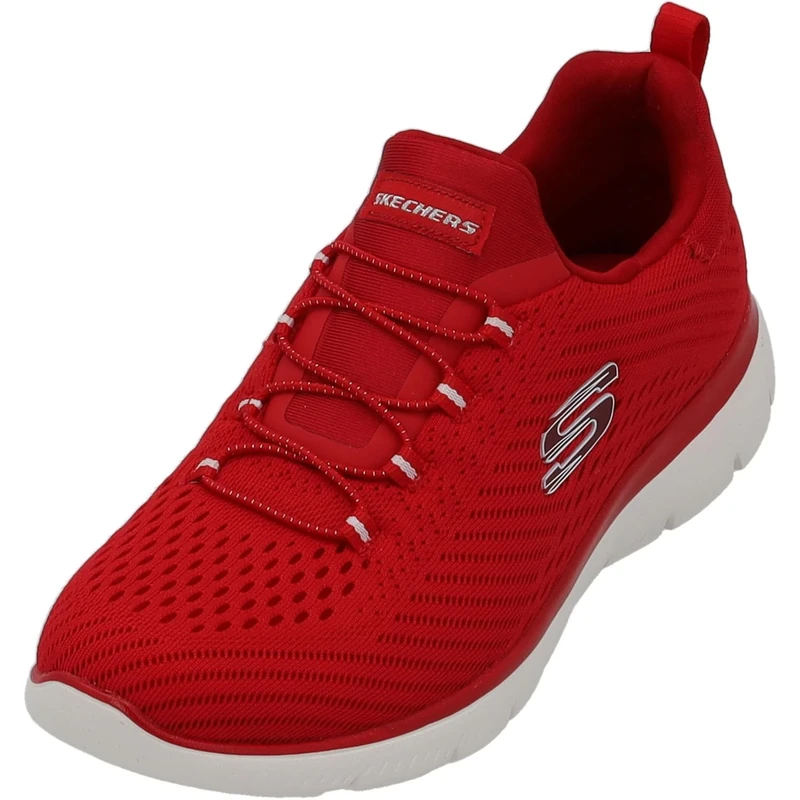 Skechers Women's Summits Fast Attraction Trainers,Red Mesh White Trim,7 UK