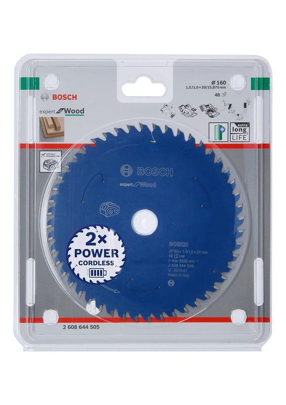 Bosch Professional Circular Saw Blade Expert (for Wood, 160 x 20 x 1.5 mm, 48 teeth; Accessories: Cordless Circular Saw)