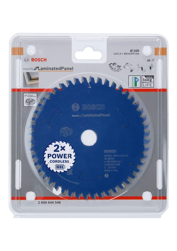 Bosch Professional Circular Saw Blade Expert (for Laminated Panel, 160 x 20 x 1.8 mm, 48 teeth; Accessories: Cordless Circular Saw)