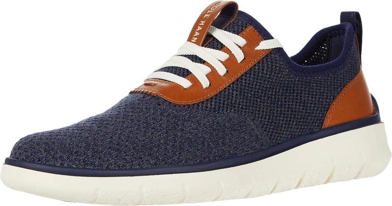 Cole Haan Men's Generation Zerogrand Stitchlite Trainers, Marine Blue Gray Pinstripe Ch British Tan Ivory, 11 UK