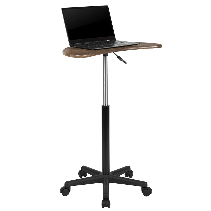 Flash Furniture Eve Rustic Walnut Sit to Stand Mobile Laptop Computer Desk
