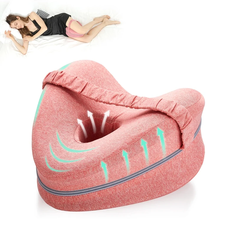 BEAUTRIP Memory Foam Leg Pillow - Contoured Knee Support with Strap