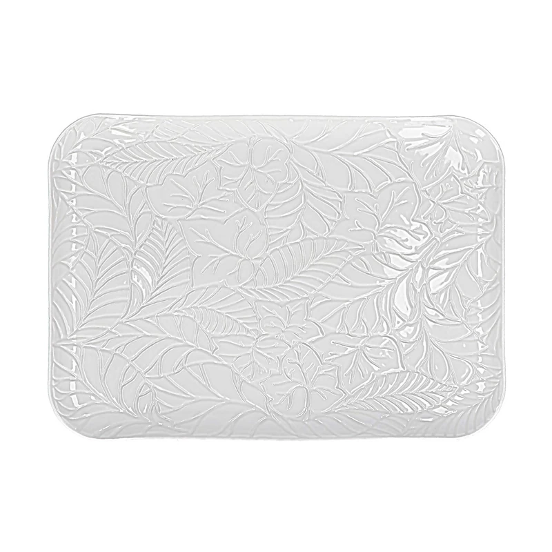 La Porcellana Bianca - Rectangular Tray in Gift Box - Home Furniture, Kitchen - Forest Line - Gift Idea - Porcelain - 25 x 34.5 x H 2 cm