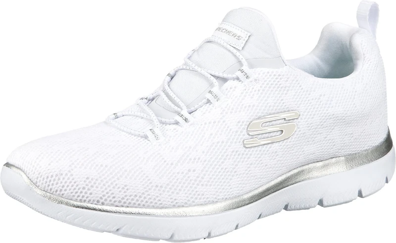 Skechers Women's Summits Leopard Spot Trainers - White/Silver