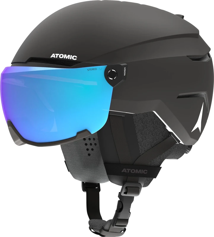 Atomic Savor Visor Stereo Ski Helmet with Visor, Maximum Shock Absorption, Active Aircon Ventilation System, Mirror Coating for Clear Vision